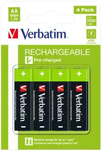 Verbatim 49517, Įkraunama baterija, AA, nikelio-metalo hidrido (NiMH), 1,2 V, 4 vnt., 2500 mAh