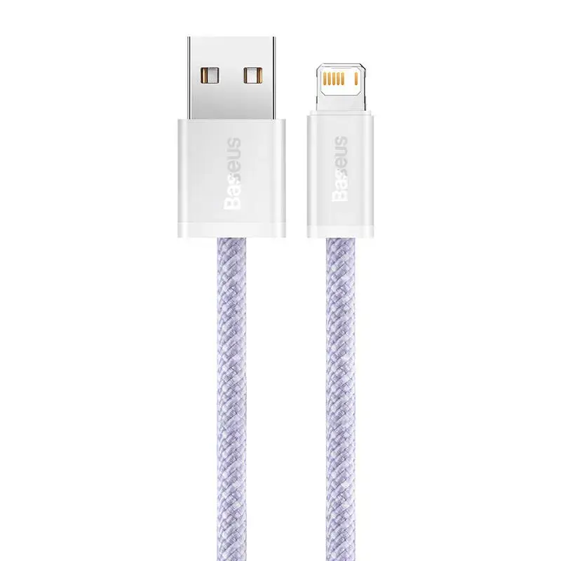 USB ir "Lightning" laidas "Baseus Dynamic 2", 2,4 A, 1 m (violetinis)