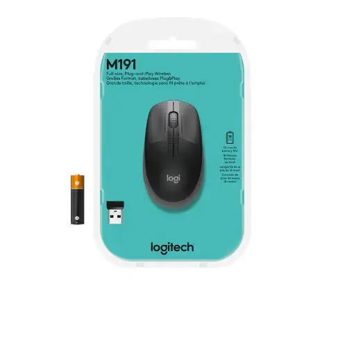 LOGITECH M190 Viso dydžio belaidė pelė - CHARCOAL - EMEA