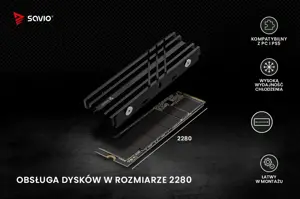 SAVIO aušinimas M.2 NVME 2280 diskams, AK-60, juodas