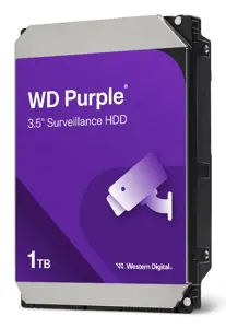 WD Purple 1TB SATA 6 Gb/s 3,5 colių vidinis kietasis diskas 64 MB spartinančiosios atminties