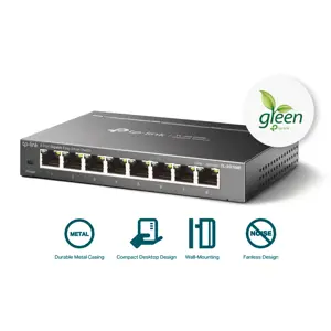 TP-LINK 8 prievadų Gigabit Easy Smart komutatorius 8 10/100/1000Mbps RJ45 prievadai MTU/Port/Tag-based VLAN QoS IGMP Snooping