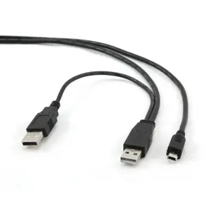 GEMBIRD CCP-USB22-AM5P-3 Gembird Dual USB Y 2.0 A-plug to MINI 5PM 0,9 m kabelis