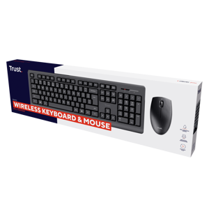 Trust Primo, Wireless, RF Wireless, Membrane, QWERTY, Black, Mouse included
