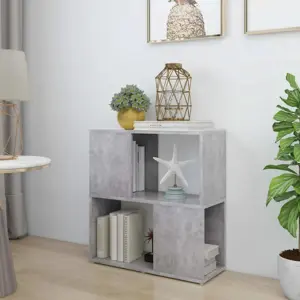 Spintelė knygoms, betono pilkos spalvos, 60x24x63cm, MDP