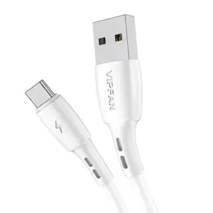 USB ir USB-C kabelis "Vipfan Racing X05", 3A, 2 m (baltas)