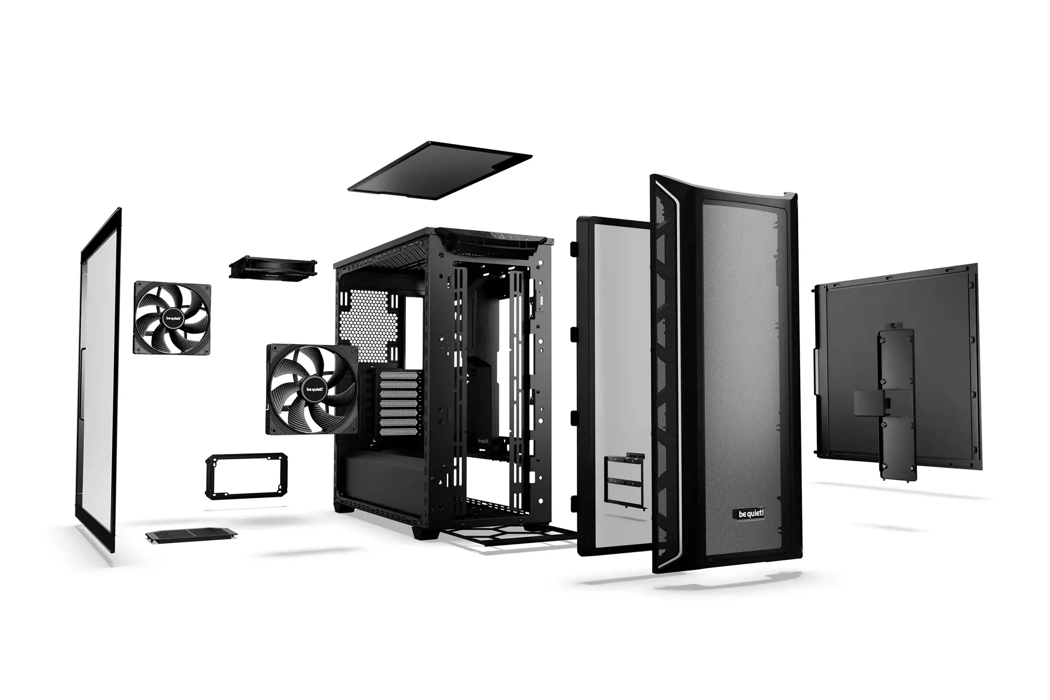 Būkite tylūs! Shadow Base 800 DX Black, Midi Tower, Kompiuteris, Juoda, ATX, EATX, micro ATX, Mini-ITX, Akrilonitrilo butadieno stirenas (ABS), Plienas, Grūdintas stiklas, Multi