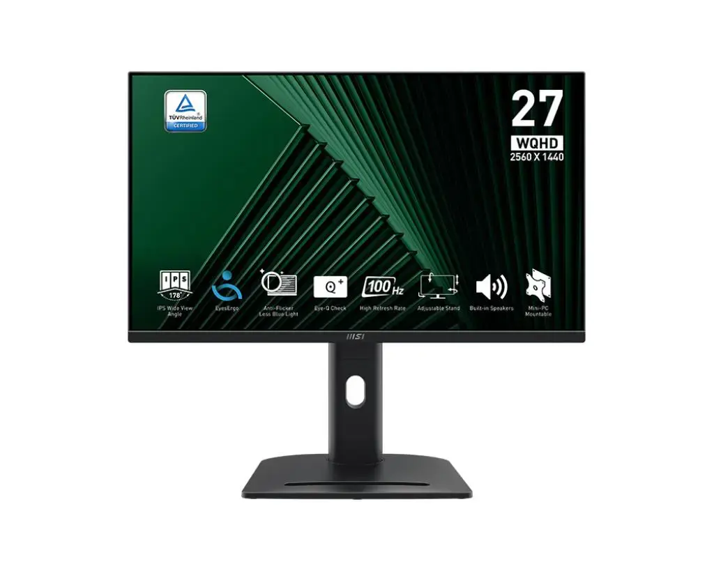 LCD Monitor MSI PRO MP275QPG 27" Business Panel IPS 2560x1440 16:9 100 Hz 1 ms Speakers PROMP275QPG