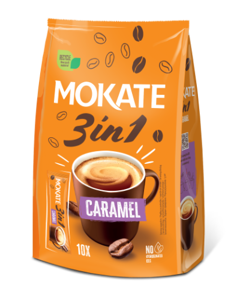 Kavos gėrimas MOKATE 3in1 Caramel, maišelyje 10 x 17g