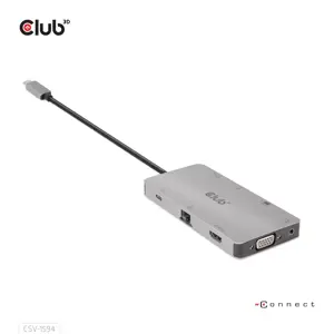 CLUB3D USB Gen1 Type-C 9-in-1 hub with HDMI, VGA, 2x USB Gen1 Type-A, RJ45, SD/Micro SD card slots and USB Gen1 Type-C Female port, USB 3.2 Gen 1 (3.1 Gen 1) Type-C, 3.5mm, HDMI, RJ-45, USB 3.2 Gen 1 (3.1 Gen 1) Type-A, USB 3.2 Gen 1 (3.1 Gen 1) Type-C, VGA, MicroSD (TransFlash), SD, 5000 Mbit/s, 60 Hz, 1920 x 1080 (HD 1080), 3860 x 2160