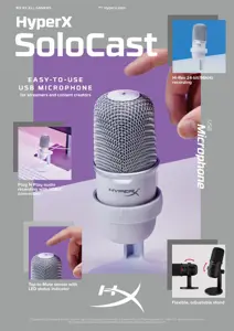 HP 4P5P8AA, kompiuterio mikrofonas, 6 dB, 16 bitų, 6 mV/Pa, jutiklinis, laidinis