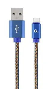 GEMBIRD CC-USB2J-AMCM-1M-BL Gembird Premium džinsinis (džinsinis) C tipo USB kabelis su metalinėmis…