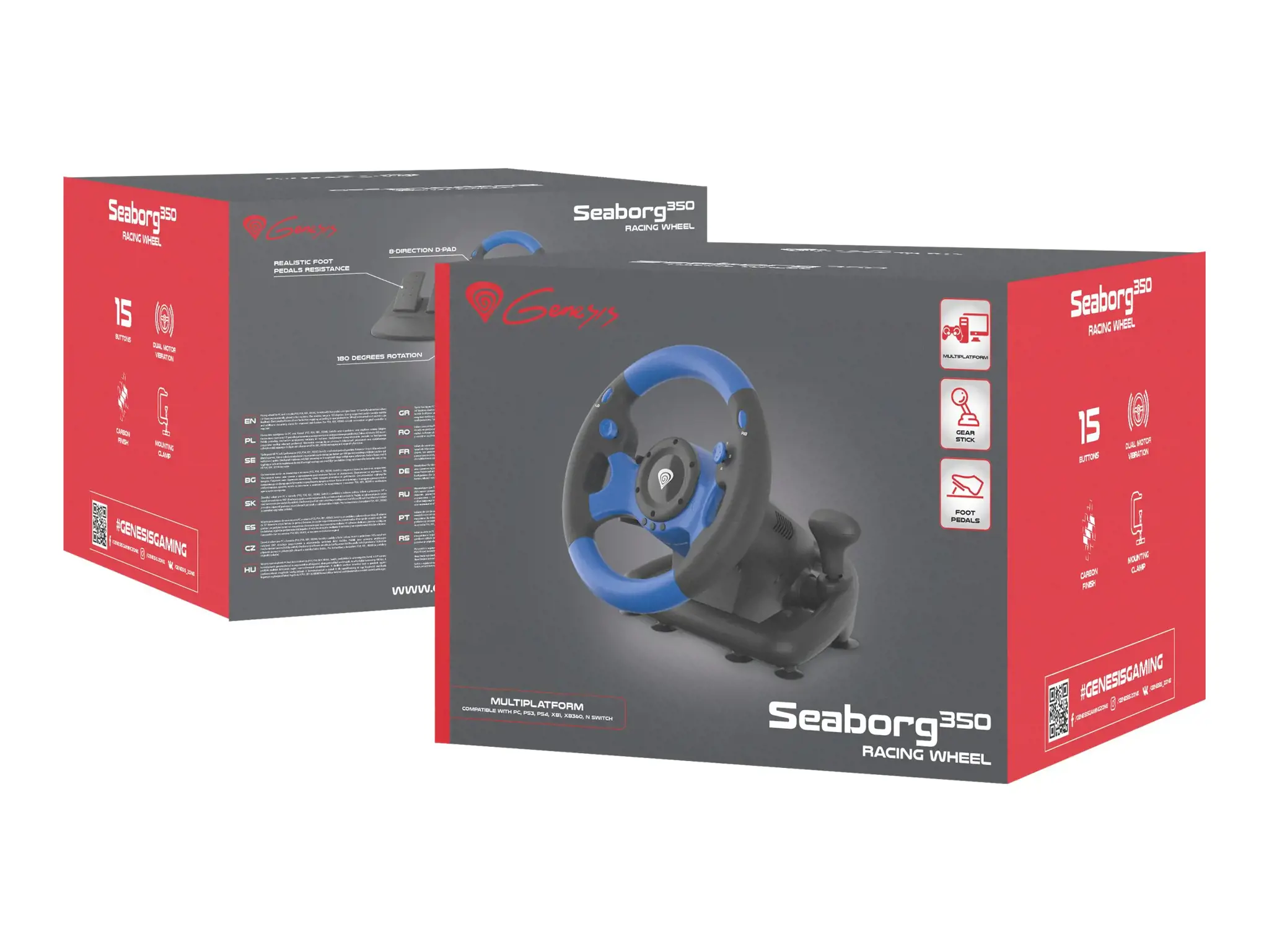 NATEC NGK-1566 "Genesis" vairavimo ratas SEABORG 350, skirtas kompiuteriui/konsolei