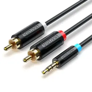 "Vention" 3,5 mm vyriškos ir 2 vyrų RCA adapterio kabelis 3M juodas, 3,5 mm TRRS, vyriškas, 2 x RCA…