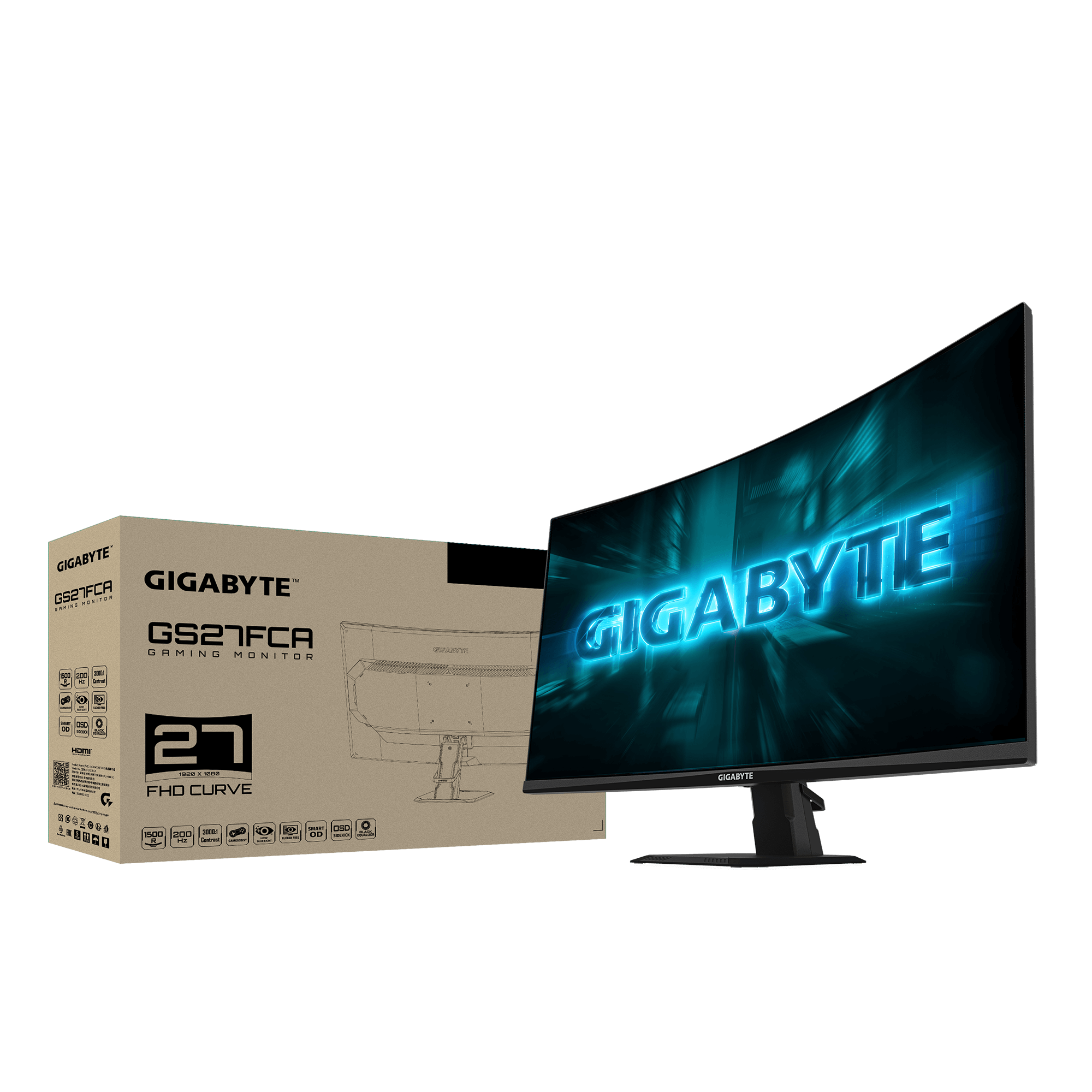 Gigabyte GS27FCA EK | 27 " | VA | FHD | 200 Hz | 1 ms | 1920 x 1080 pixels | 250 cd/m² | HDMI ports quantity 2