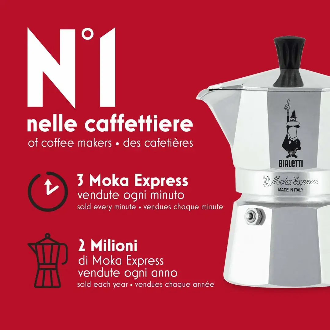 "Bialetti Moka Express" puodas Moka, aliuminis, juodas