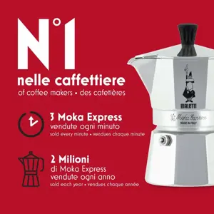 "Bialetti Moka Express" puodas Moka, aliuminis, juodas