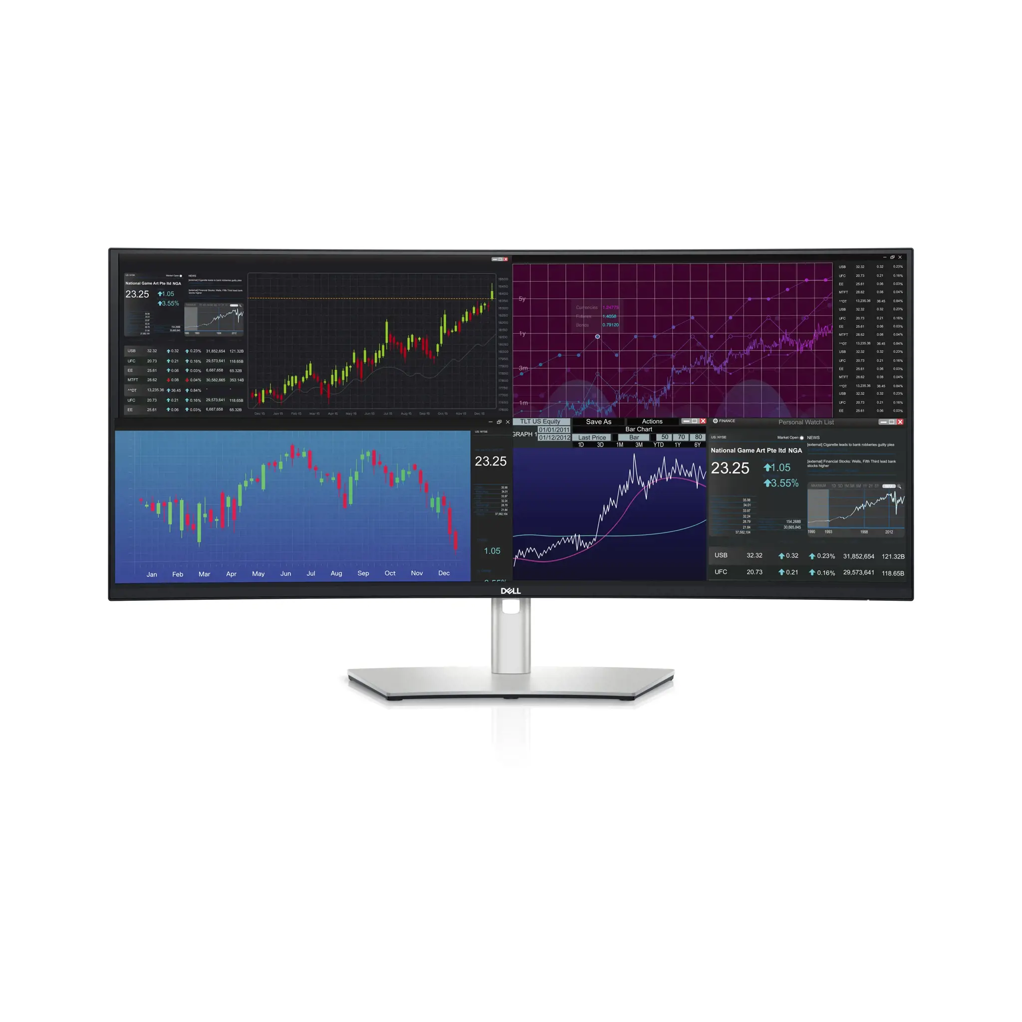 DELL UltraSharp U3824DW, 96,5 cm (38 colių), 3840 x 1600 taškų, Wide Quad HD+, LCD, 8 ms, juoda, sidabrinė