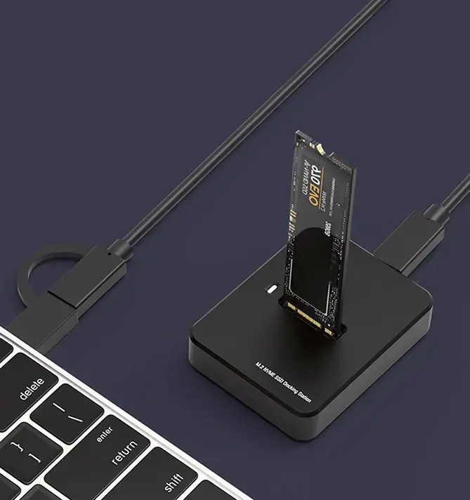GEMBIRD Stalinio USB Type-C M.2 SATA NVME SSD disko prijungimo stotelė juoda