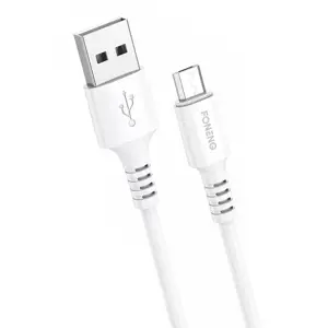 USB-Mikro USB laidas Foneng X85 3A Quick Charge, 1 m (baltas)