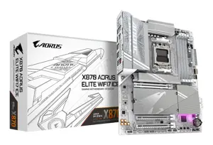 GIGABYTE X870 AORUS ELITE WIFI7 ICE Motherboard - Supports AMD Ryzen 9000 CPUs, 16+2+2 Phases Digit…