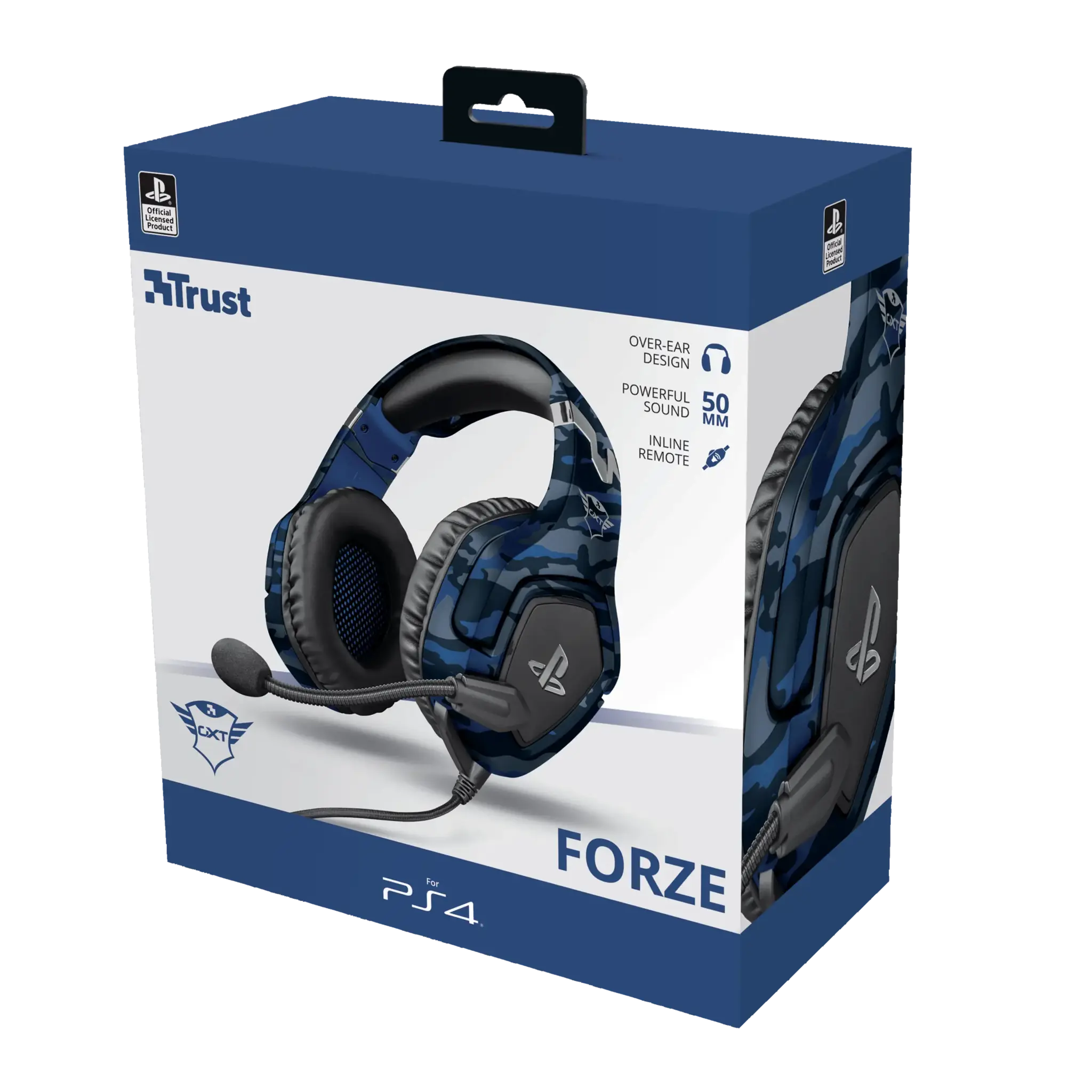 "Trust GXT 488 Forze PS4", laidinės, žaidimų, 20 - 20000 Hz, 339 g, ausinės, juodos, mėlynos