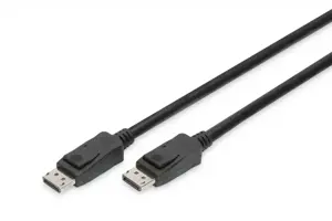DIGITUS DisplayPort jungiamasis kabelis DP M/M 2,0 m su užraktu Ultra HD 8K Vers. 1.3/1.4 bl
