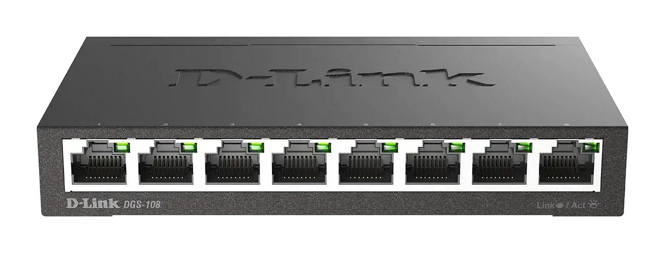 D-Link DGS-108, nevaldomas, L2, Gigabit Ethernet (10/100/1000), dvipusis duomenų perdavimas
