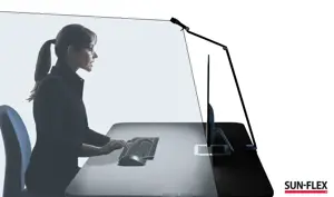 Stalinis šviestuvas SUN-FLEX®SCREENLITE, ekranui apšviesti, juodas