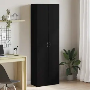 Ofiso spinta 2 pcs juoda ąžuolo 60 x 32 x 190 Apdirbta mediena