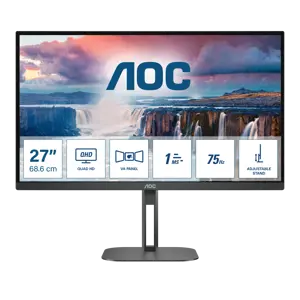 Monitorius AOC Q27V5N/BK 27inch WQHD VA 75Hz 4ms 300cd/m2 HDMI 1.4x2 DPx2 Speakers