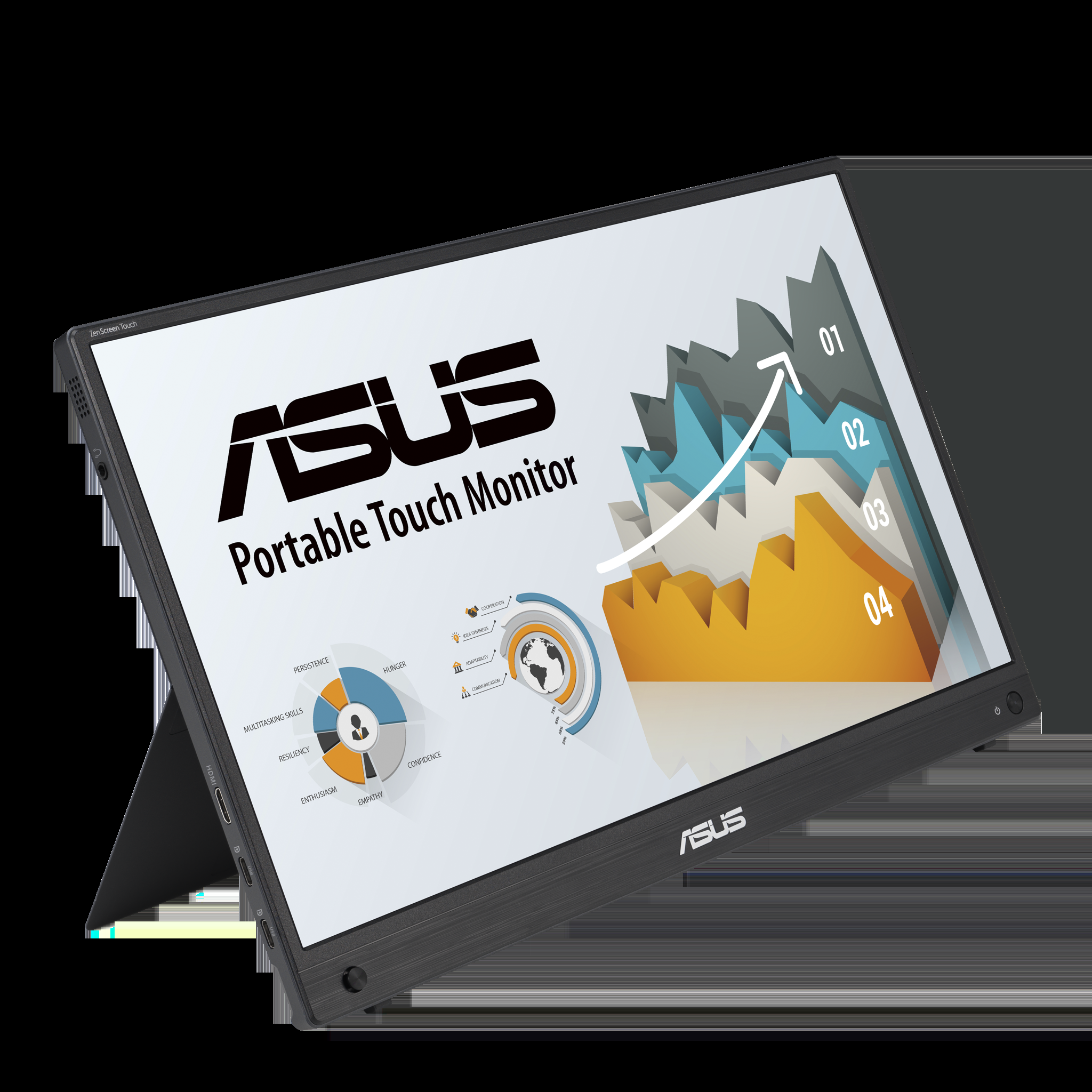 ASUS ZenScreen MB16AHT, 39,6 cm (15,6"), 1920 x 1080 taškų, "Full HD", 5 ms, juodas