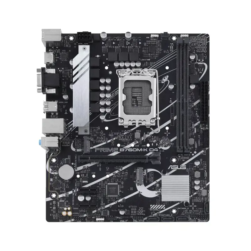 ASUS PRIME B760M-K D4, "Intel", LGA 1700, "Intel® Celeron®", "Intel® Core™ i3", "Intel® Core™ i5", "Intel® Core™ i7", "Intel® Core™ i9",..., LGA 1700, DDR4-SDRAM, 64 GB