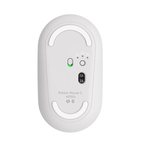 "Logitech Pebble 2 M350s", dvipusis, optinis, RF belaidis + "Bluetooth", 4000 DPI, baltas