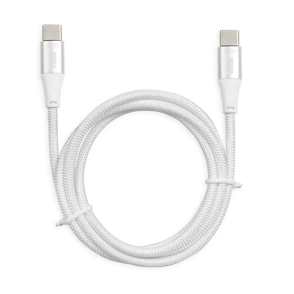 "I-BOX" USB TYPE-C 60W 2M PD/QC KABELIS, BALTAS