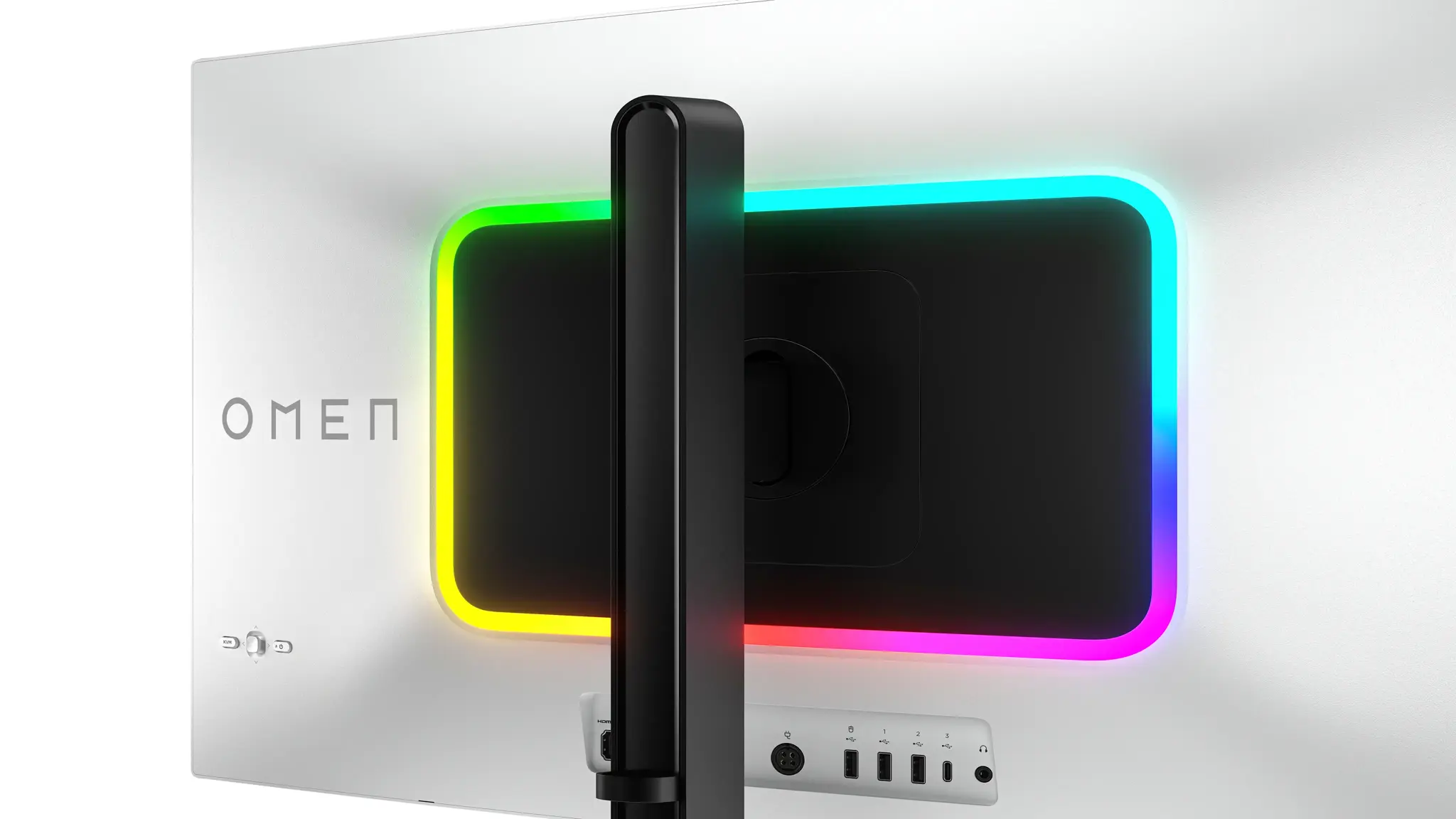 HP OMEN Transcend 32 White Backlit Gaming Charging Monitor - 31.5" 3840 x 2160 4K UHD 240Hz 250-nit AG, QD-OLED, USB-C(140W/15W)/2x HDMI/DisplayPort/Audio Jack, USB-C, 3x USB-A, KVM switch, speakers, height adjustable/tilt/pivot, 1 years