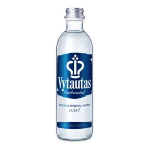 Natūralus mineralinis vanduo VYTAUTAS, gazuotas, stiklinėje taroje, 0,33L.