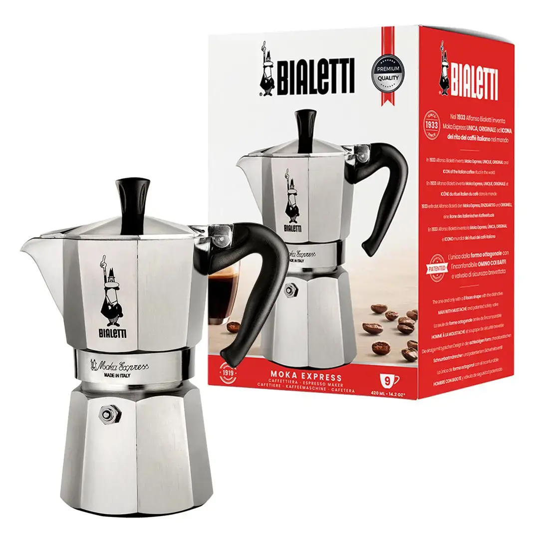 "Bialetti Moka Express" Moka puodas 0,55 l, juodas, sidabrinis