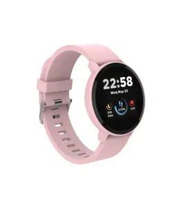 CANYON Išmanusis laikrodis, 1,3 colio IPS jutiklinis ekranas, apvalus laikrodis, IP68 atsparus vandeniui, daugiasportinis režimas, BT5.0, suderinamas su "iOS" ir "Android", rausvas, šeimininkas: 25,2*42,5*10,7 mm, dirželis: 20*250 mm, 45 g