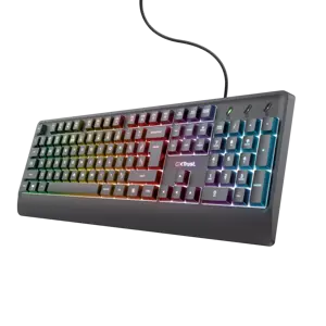 "Trust GXT 792 QUADROX", pilno dydžio (100 %), USB, QWERTY, LED, juoda, pelė pridedama