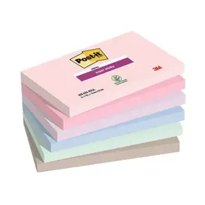 Lipnūs lapeliai Post-it Super Sticky, Soulful Colour, 76 mm x 127 mm, 6 vnt./pak.