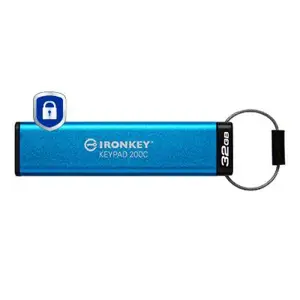 KINGSTON 32GB USB-C IronKey Keypad 200C FIPS 140-3 Lvl 3 Pending AES-256