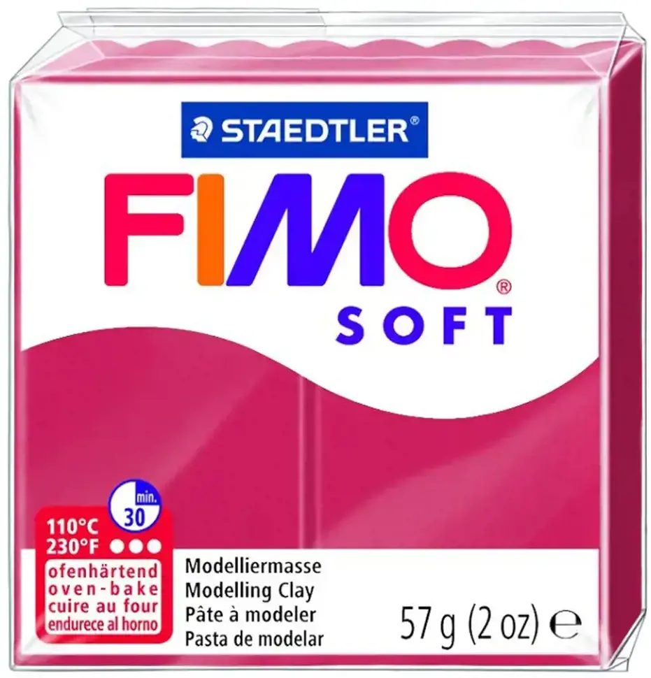 Modelinas FIMO SOFT, 57 g, vyšnių raudona sp.