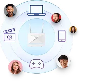 D-Link EAGLE PRO AI AX1500 4G+ išmanusis maršrutizatorius G416, "Wi-Fi 6" (802.11ax), vienos juostos (2,4 GHz), Ethernet LAN, 4G, baltos spalvos, stalinis/polinis maršrutizatorius