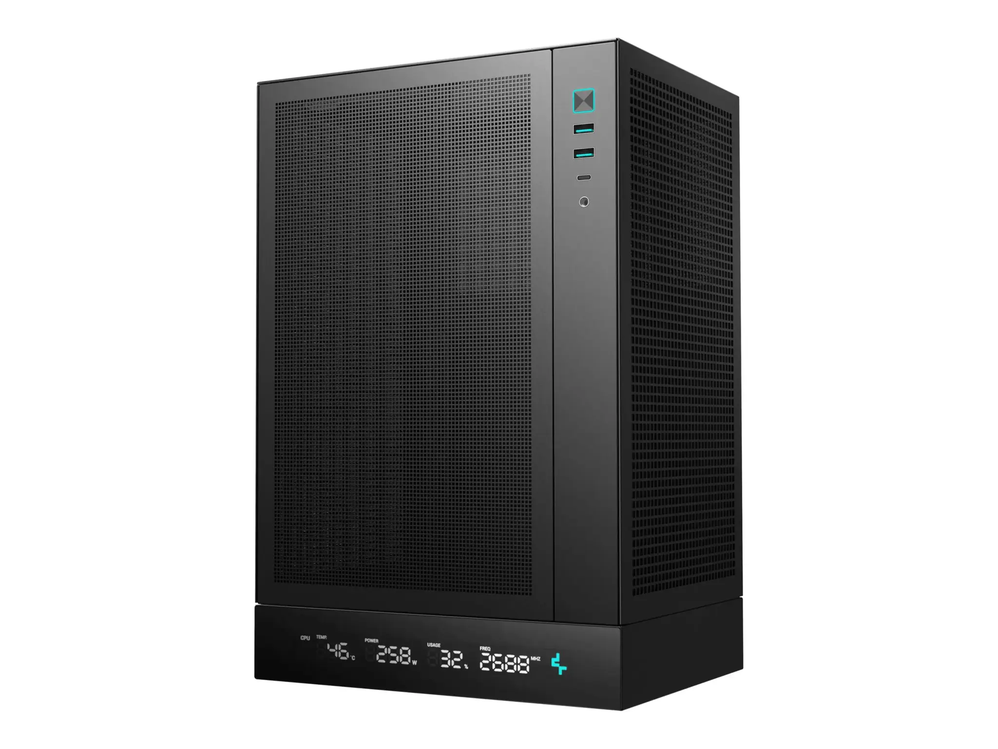 Deepcool PC Gaming Case | CH170 DIGITAL | Black | Mini ITX | ATX PS2