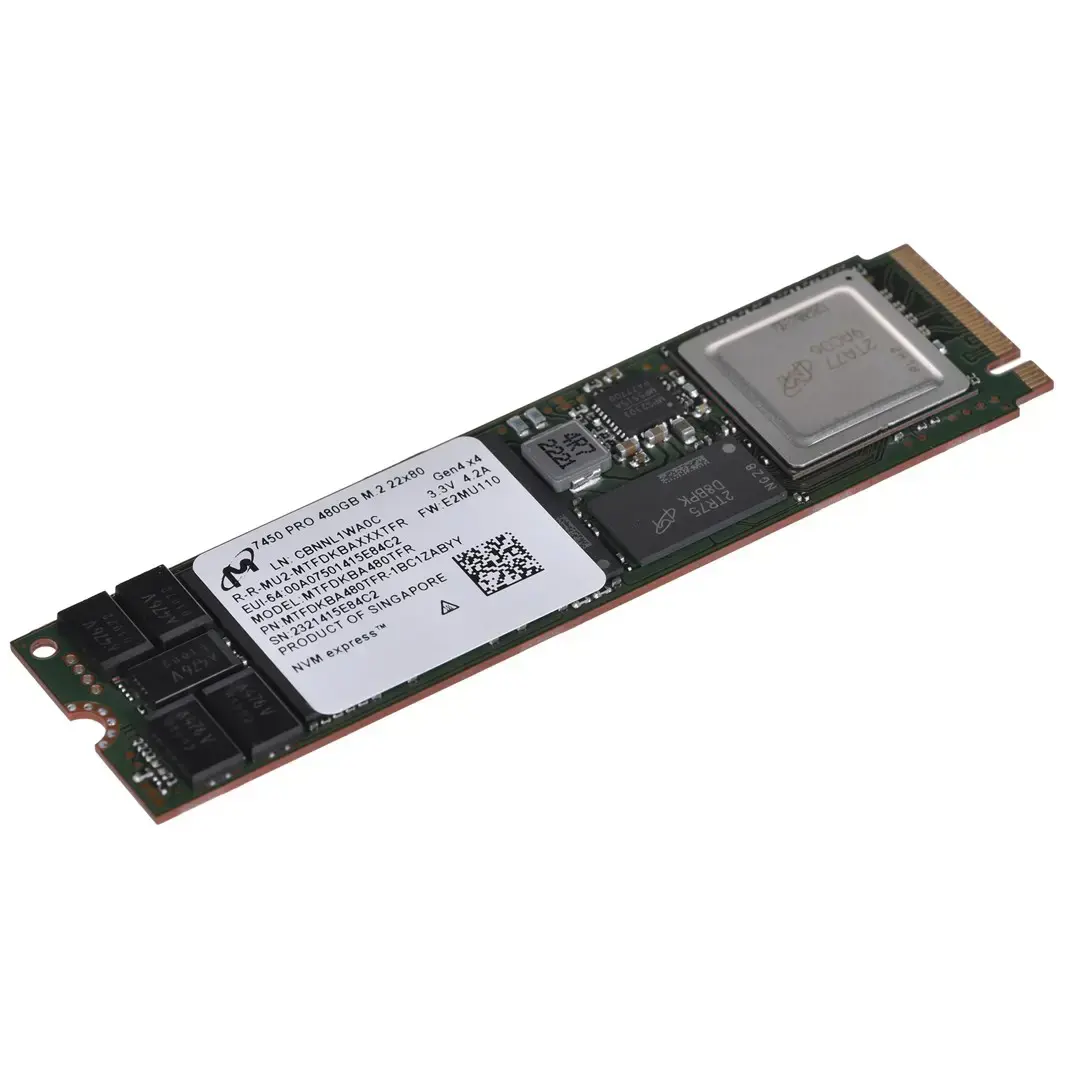 Micron 7450 PRO 480GB NVMe M.2 (22x80) Non-SED Enterprise SSD [Single Pack], EAN: 649528924315