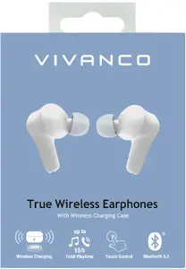 "Vivanco" belaidės ausinės "Comfort Pair TWS", baltos (62599)