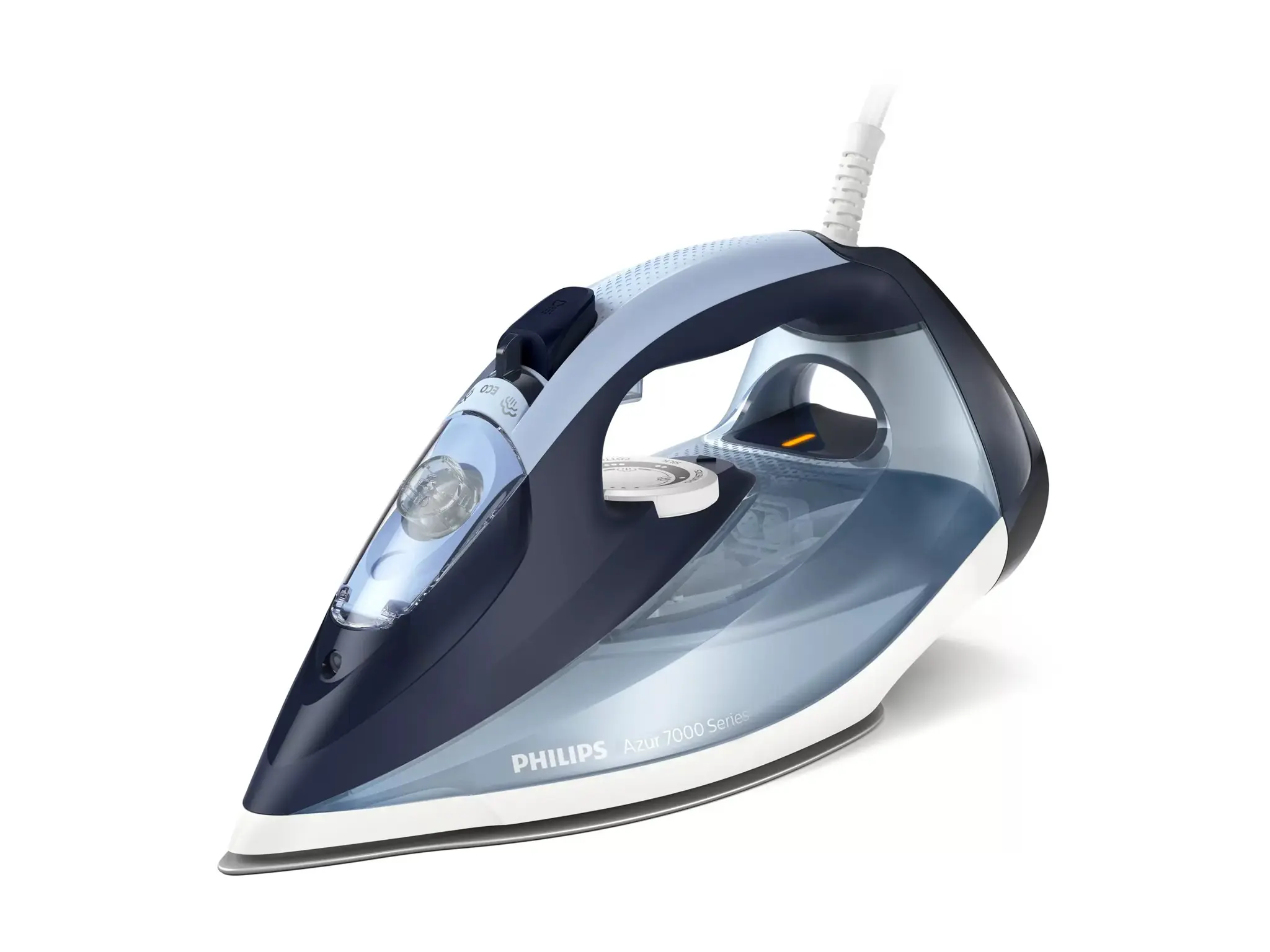 Philips 7000 series DST7020/20 HV Steam Iron Louros/Cotton Blue, Steam iron, SteamGlide Plus soleplate, 2 m, 250 g/min, Blue, 50 g/min