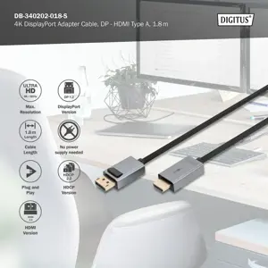 DP-HDMI adapterio kabelis DB-340202-018-S