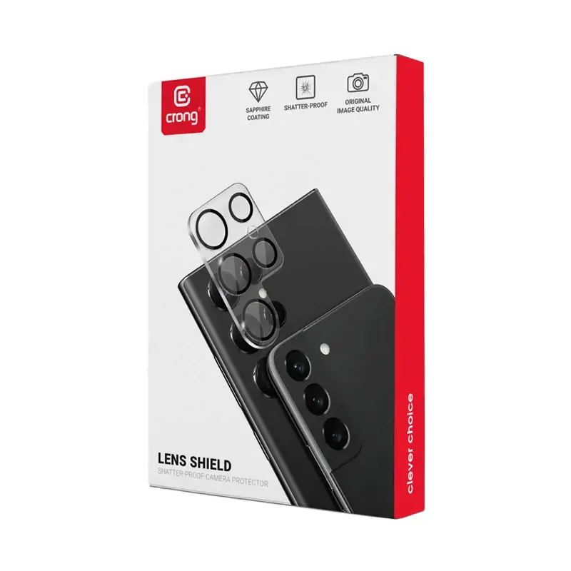"Crong Lens Shield" apsauginis stiklas, skirtas "Samsung Galaxy S23 Ultra